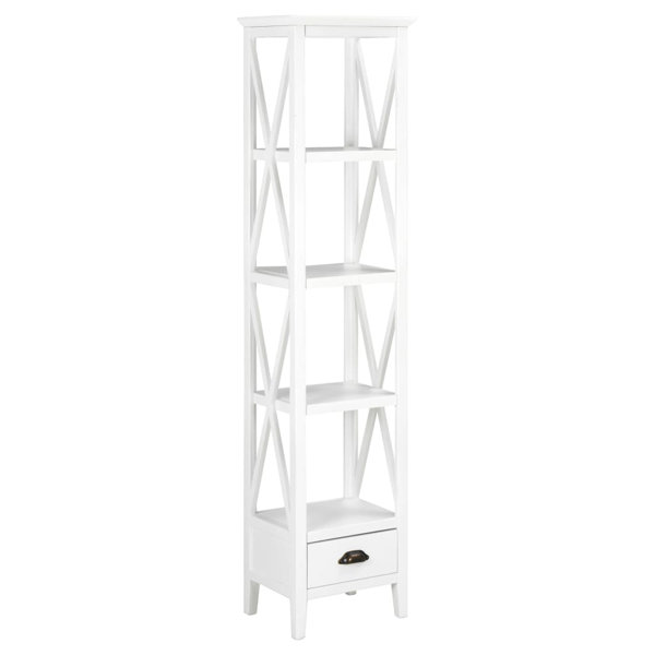 Rosecliff Heights Bookcase with 1 Drawer Freestanding Shelves